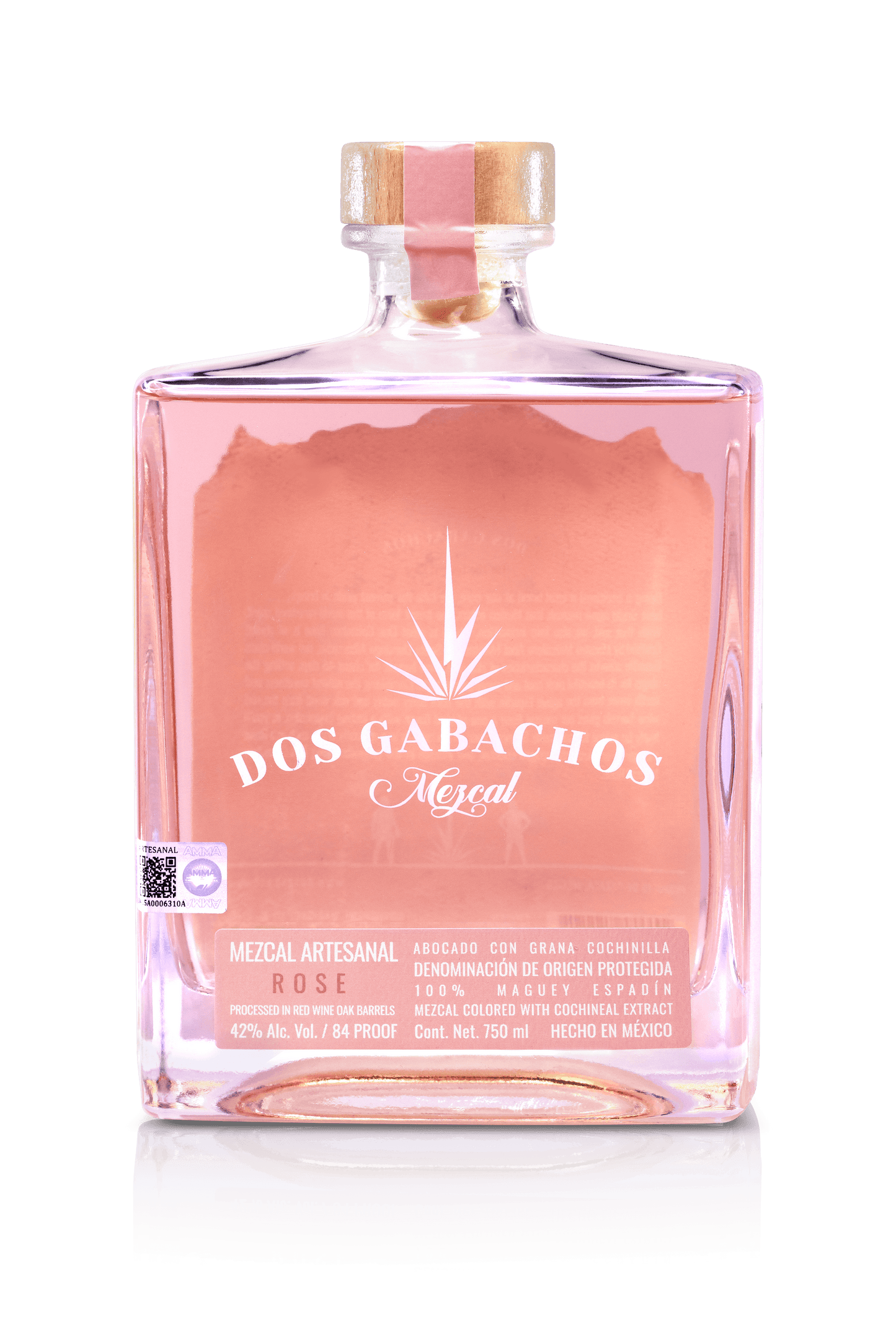 Dos Gabachos Mezcal Rose - 8 Year Agave Aged in Red Wine Barrels (Abel Martinez, Santo Domingo Albarradas) 750ML/84 Proof