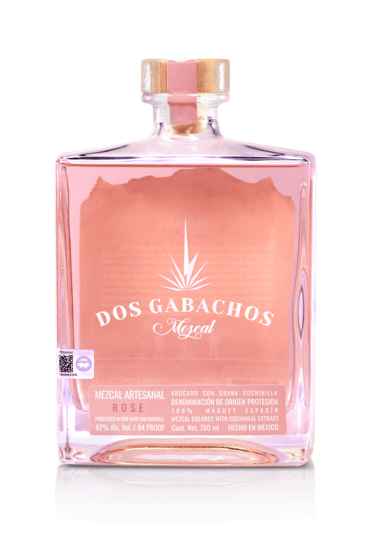Dos Gabachos Mezcal Rose - 8 Year Agave Aged in Red Wine Barrels (Abel Martinez, Santo Domingo Albarradas) 750ML/84 Proof
